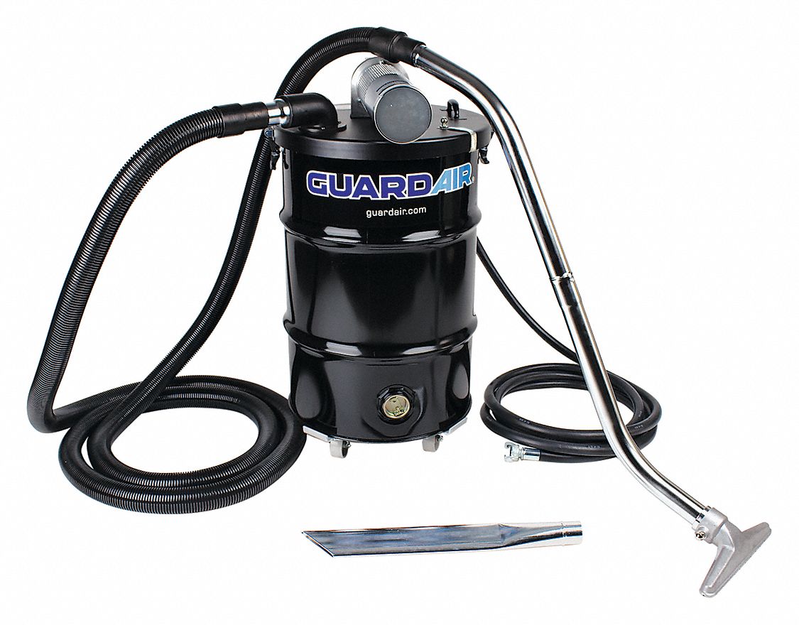 GUARDAIR Pneumatic, Drum Vacuum, 30 gal Tank Size, Steel, 2 in Vacuum