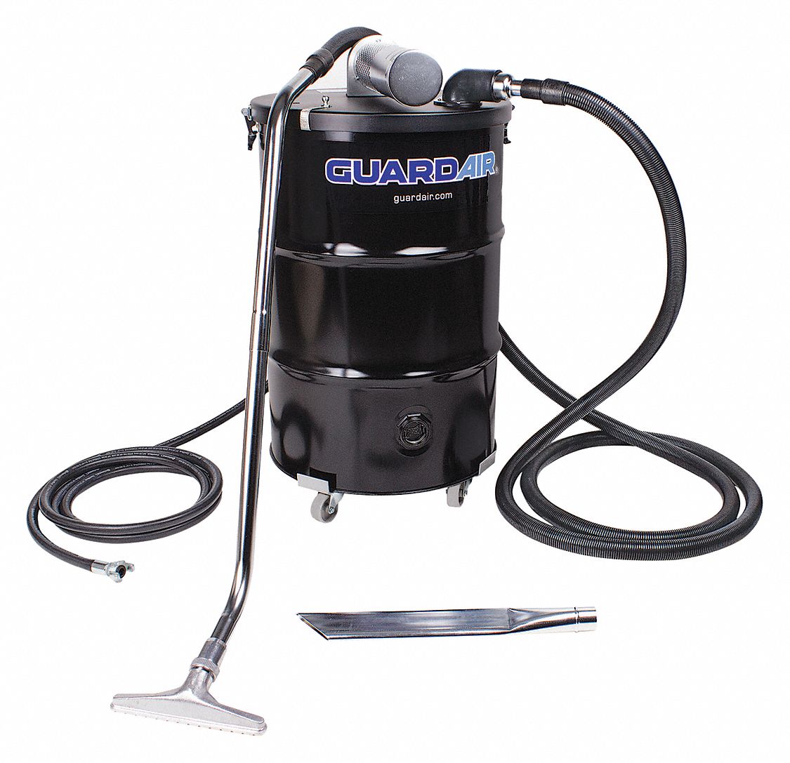 GUARDAIR Pneumatic, Drum Vacuum, 55 gal Tank Size, Steel, 1 1/2 in