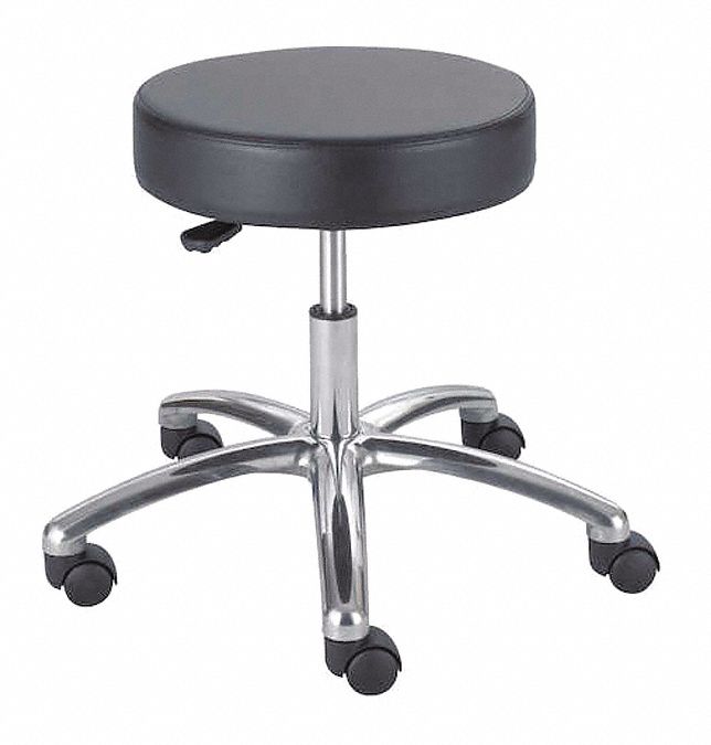 Lab Stool, Vinyl, Aluminum Base, 250 lb