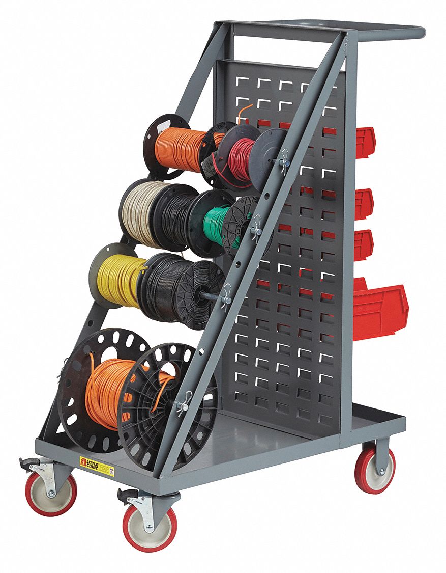 Wire Reel Cart,Louvered Panel Back Model Grainger