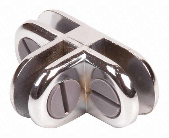 Glass Binning Connector 3-Way: 2 in Overall Ht, 1/2 in Overall Wd, 1 in Overall Dp, Plastic