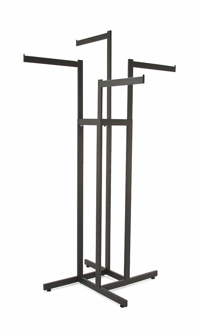 Rack Rect Tubing,4-Way,Black - Grainger