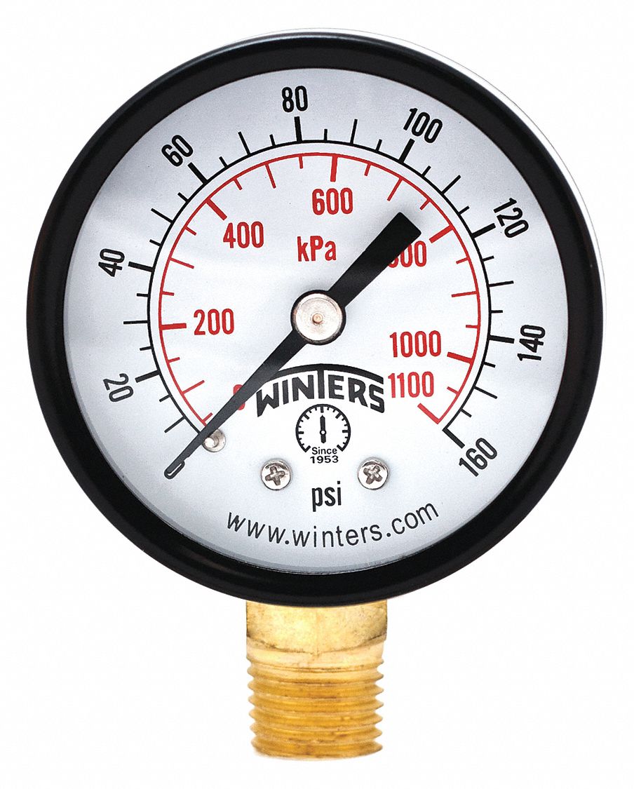 GAUGE 2 0-160 PSI 1/4 BTM