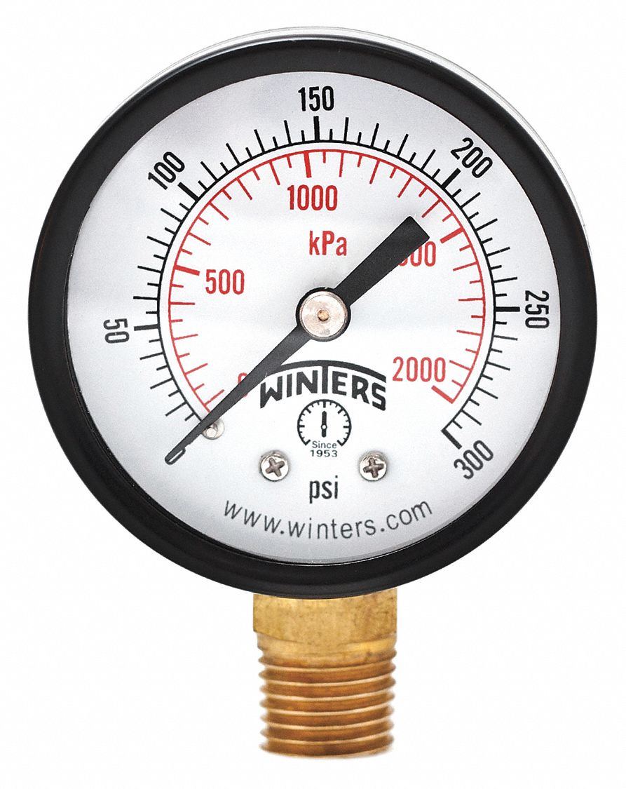 GAUGE 2 0-300 PSI 1/4 BTM