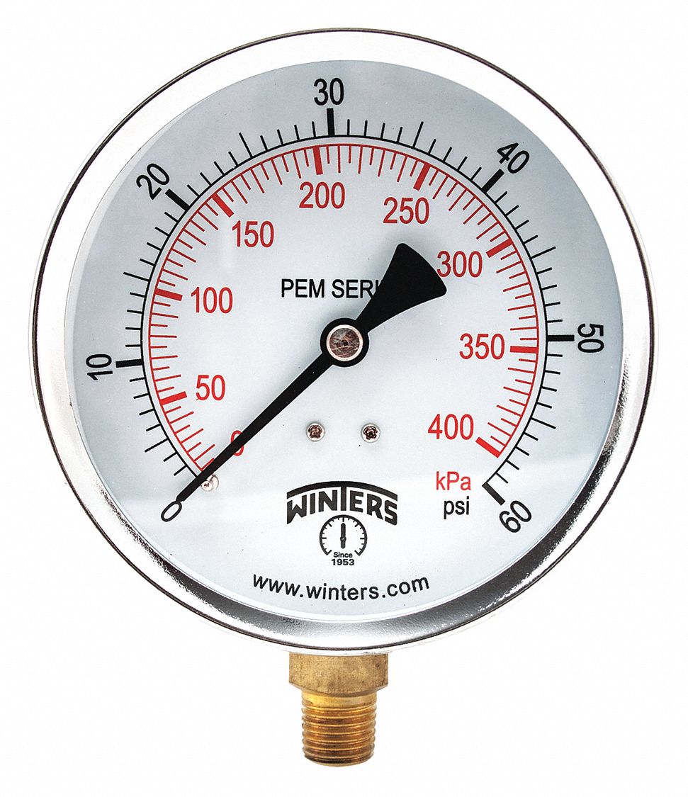 GAUGE 4 0-60 PSI 1/4 NPT BTM