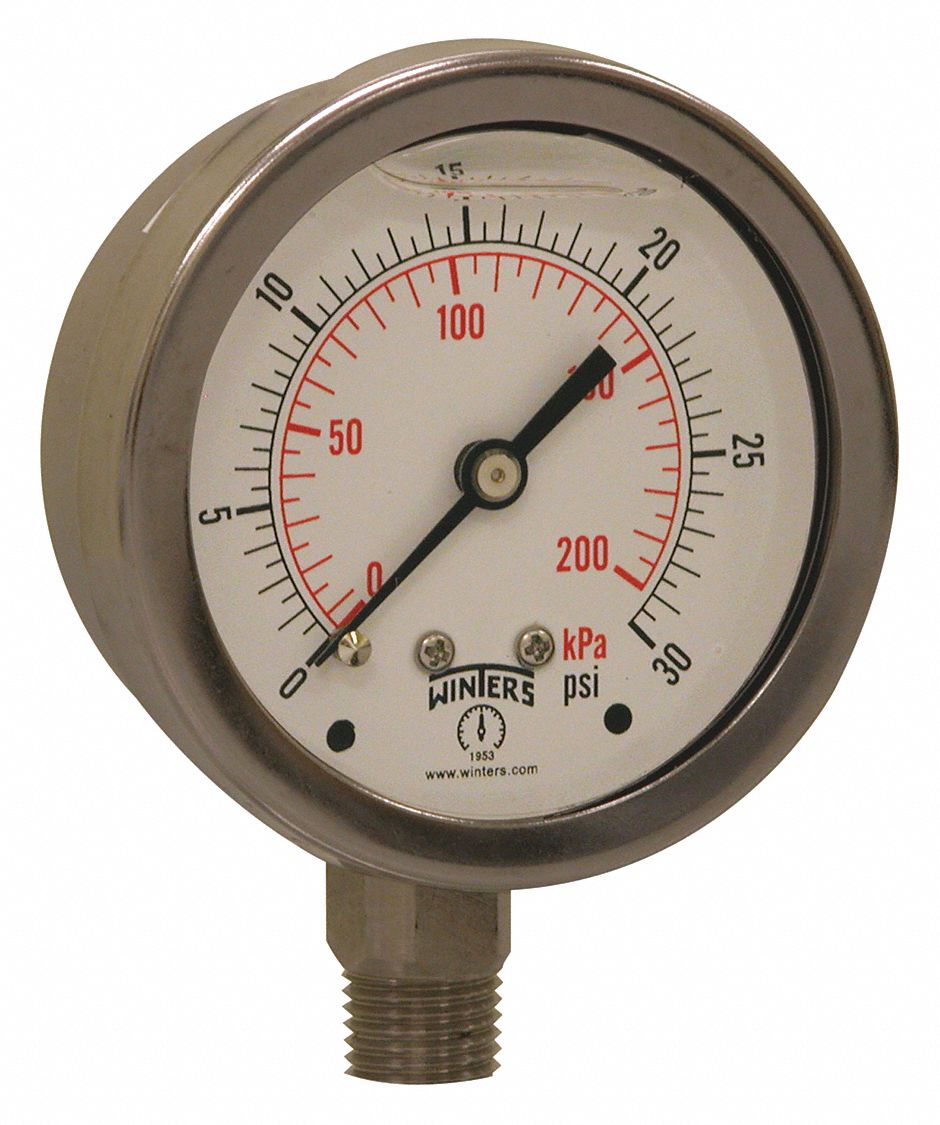 MANOMTRE SS2.5 0-30LB/PO2/KPA 1/4NPT DE