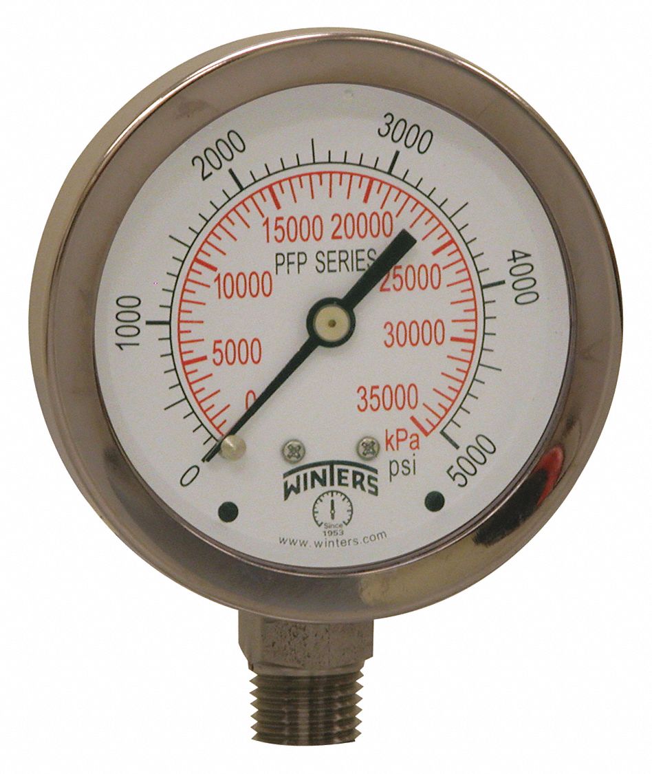 MANOMTRE SS 2.5 0-5000LB/PO2/KPA 1/4 DE