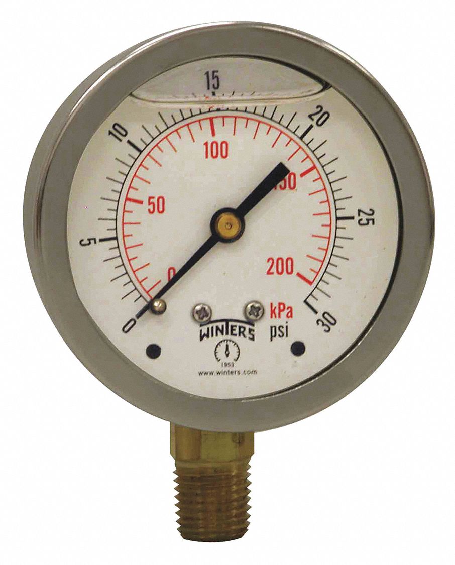 GAUGE 2.5 30 PSI/KPA 1/4 NPT BTM