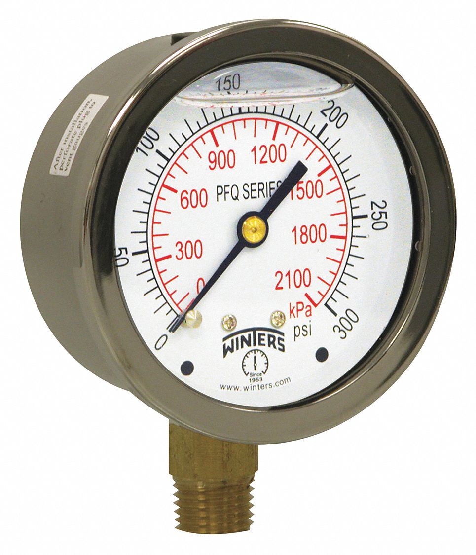 GAUGE 2.5 300 PSI/KPA 1/4 NPT BTM