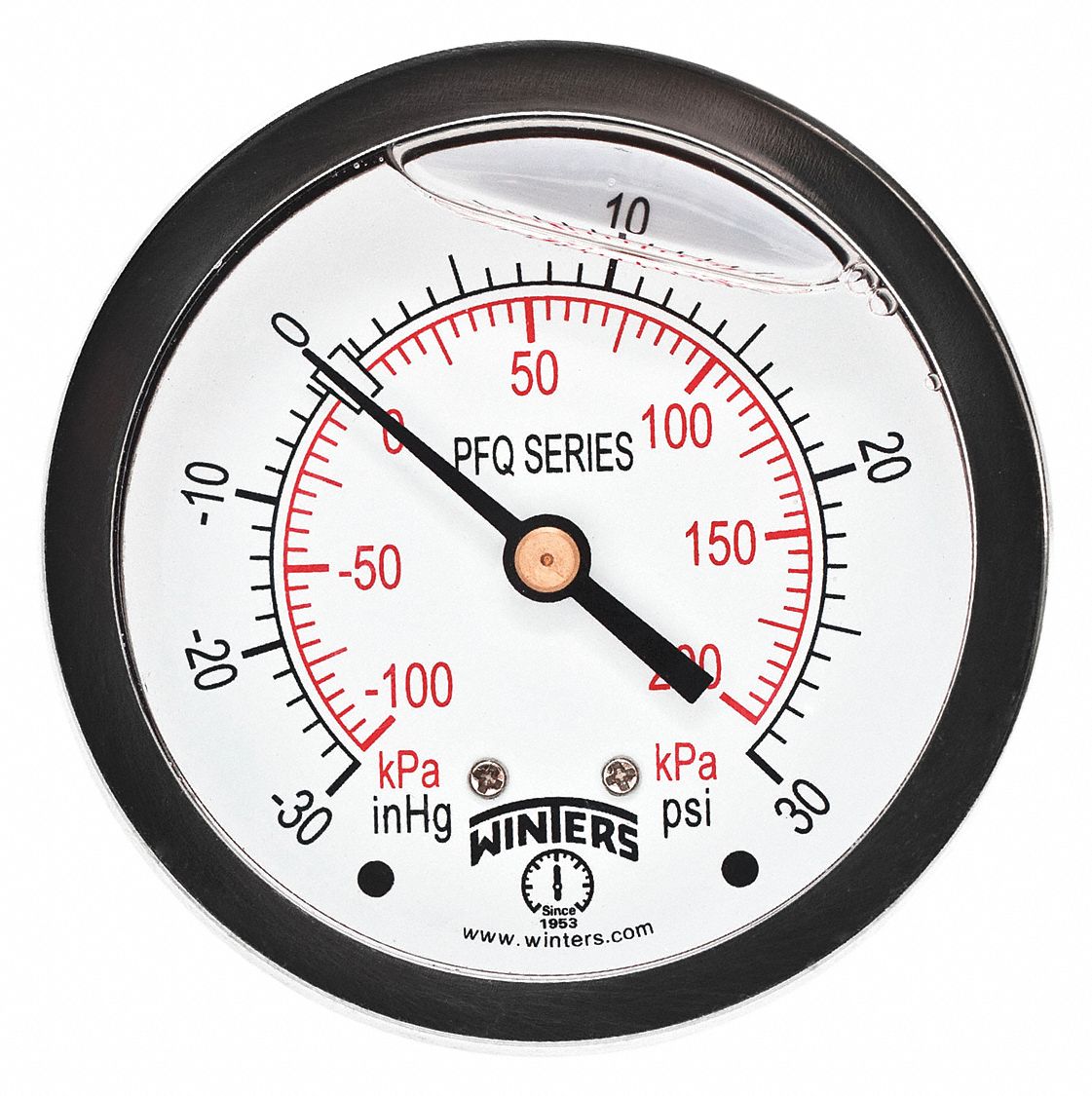 GAUGE 2.5 30/0/30 PSI/KPA 1/4 BCK