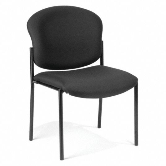 OFM INC Black Steel Stacking Chair with Black Seat Color, 1EA - 65NY87