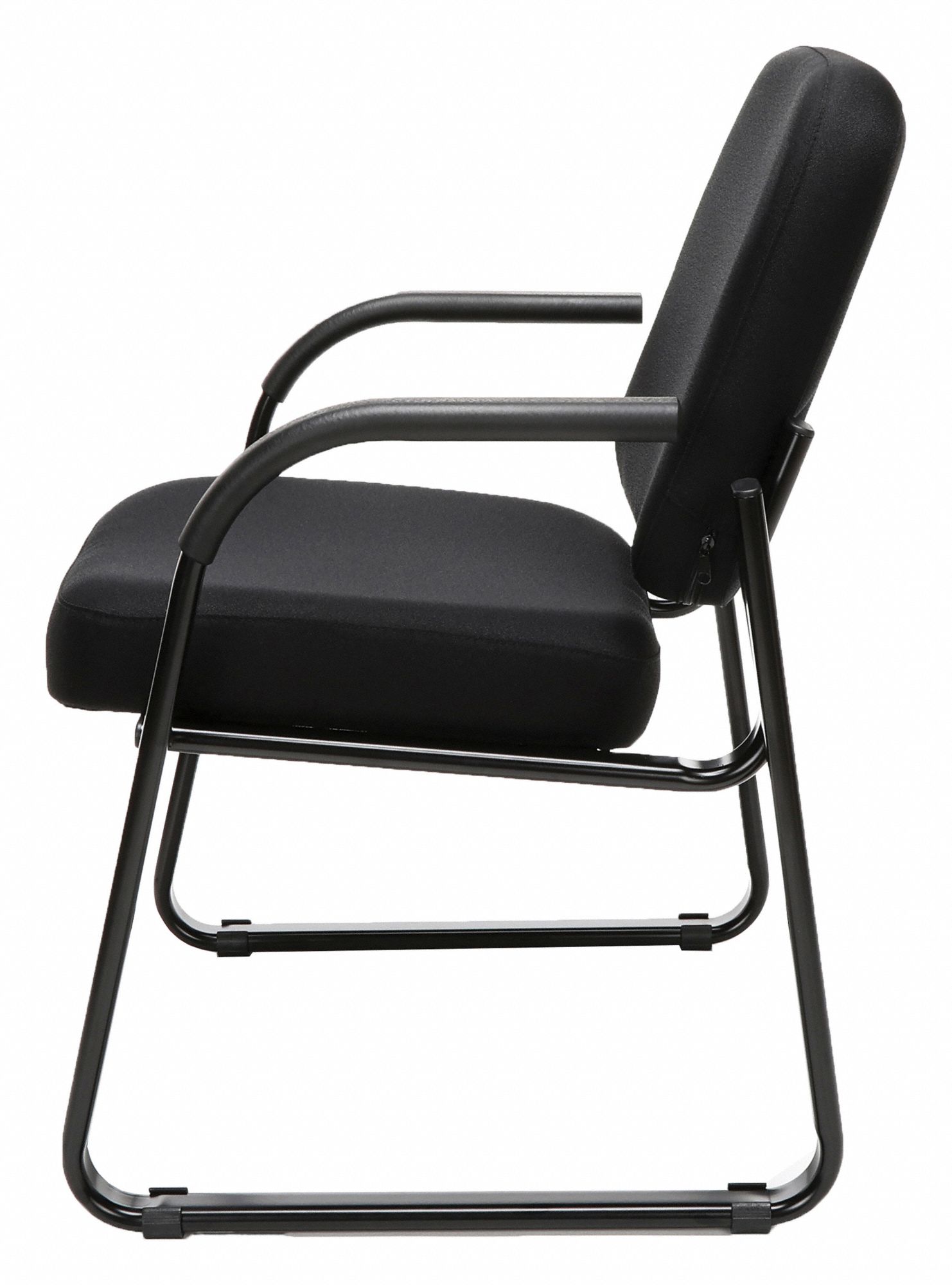 OFM INC Guest Chair: Black Seat, Fabric, Black Frame, Steel, 250 lb Wt ...