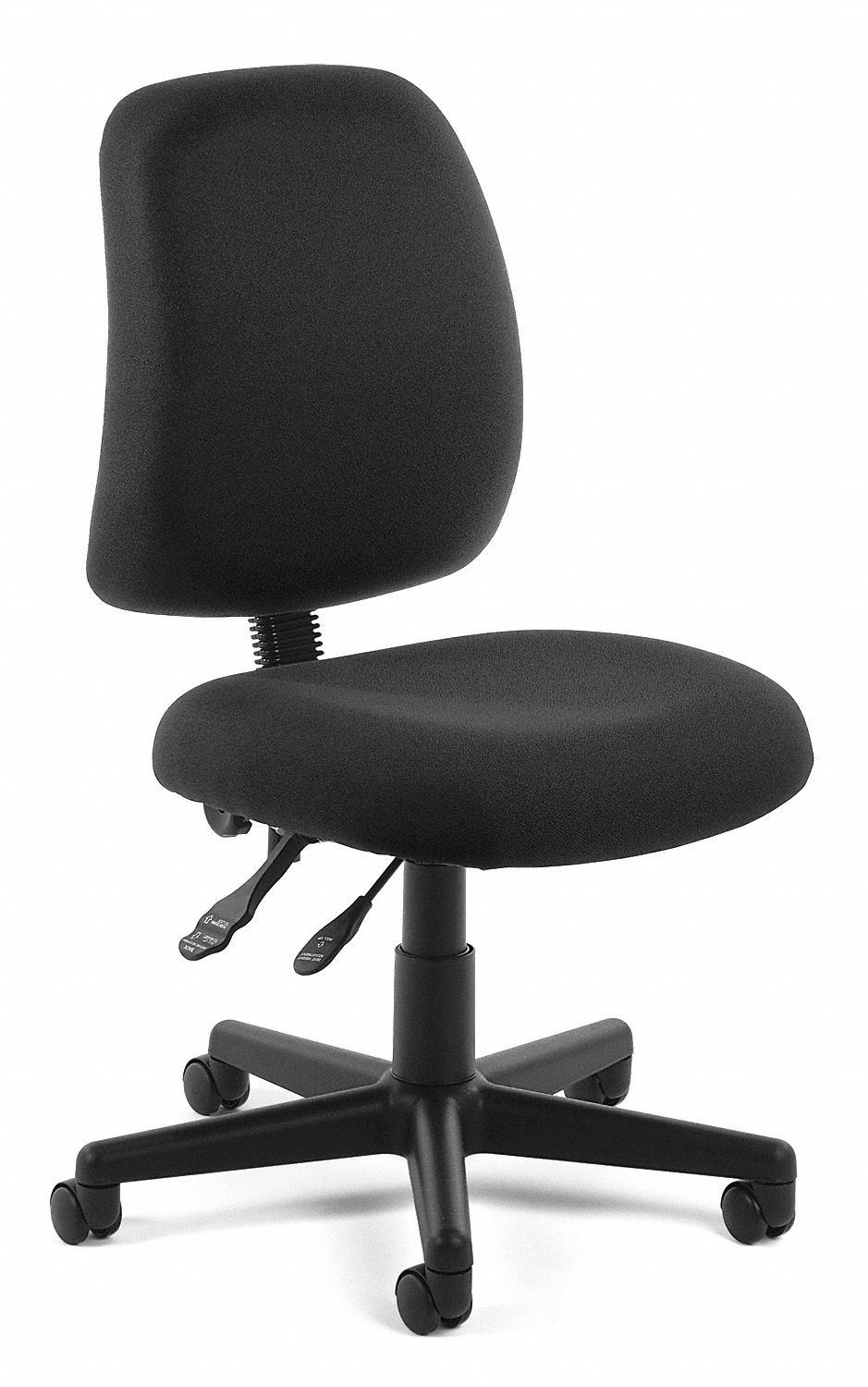 OFM INC Task Chair, Task Chair, Black, Fabric, 18 in to 22 in Nominal Seat Height Range 65PL96