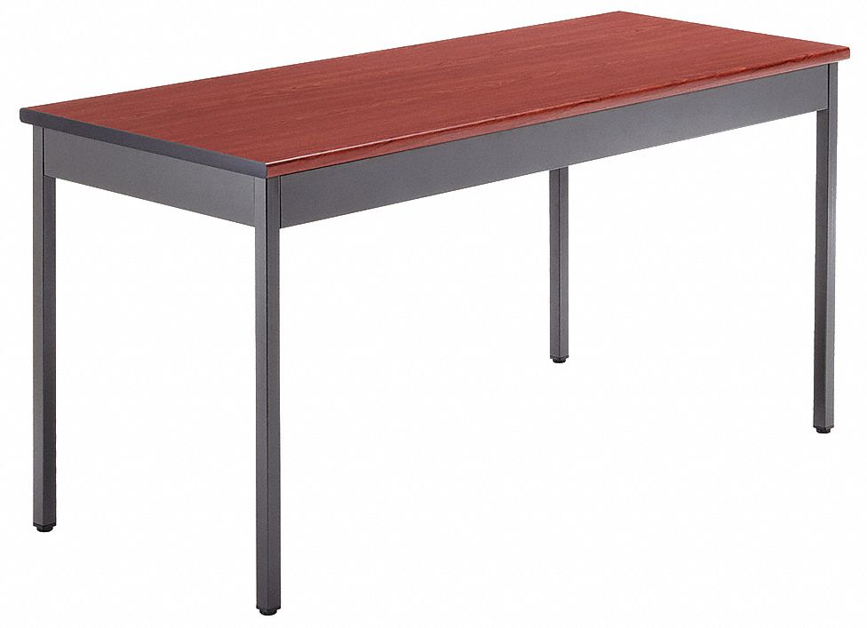 Utility Table with Cherry Tabletop and Gray Frame 60 in x 24 in x 30 in