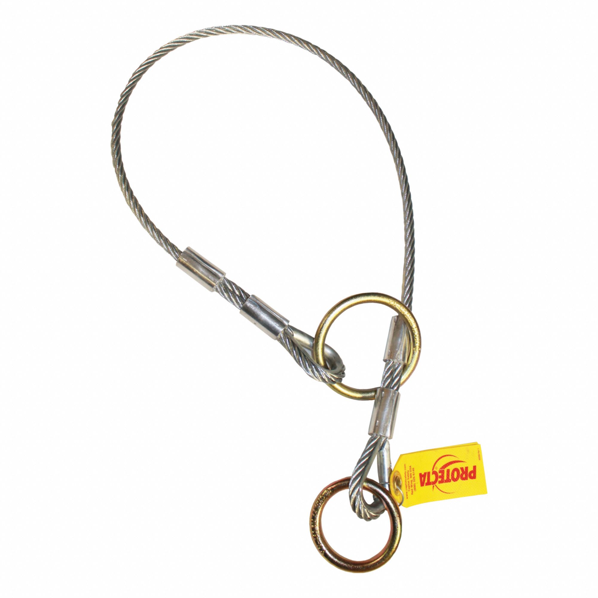 Cable Tie-Off Adapter: 6 ft Overall Lg, Steel, Steel, Dual O-Ring, Reusable, Dual O-Rings, O-Ring