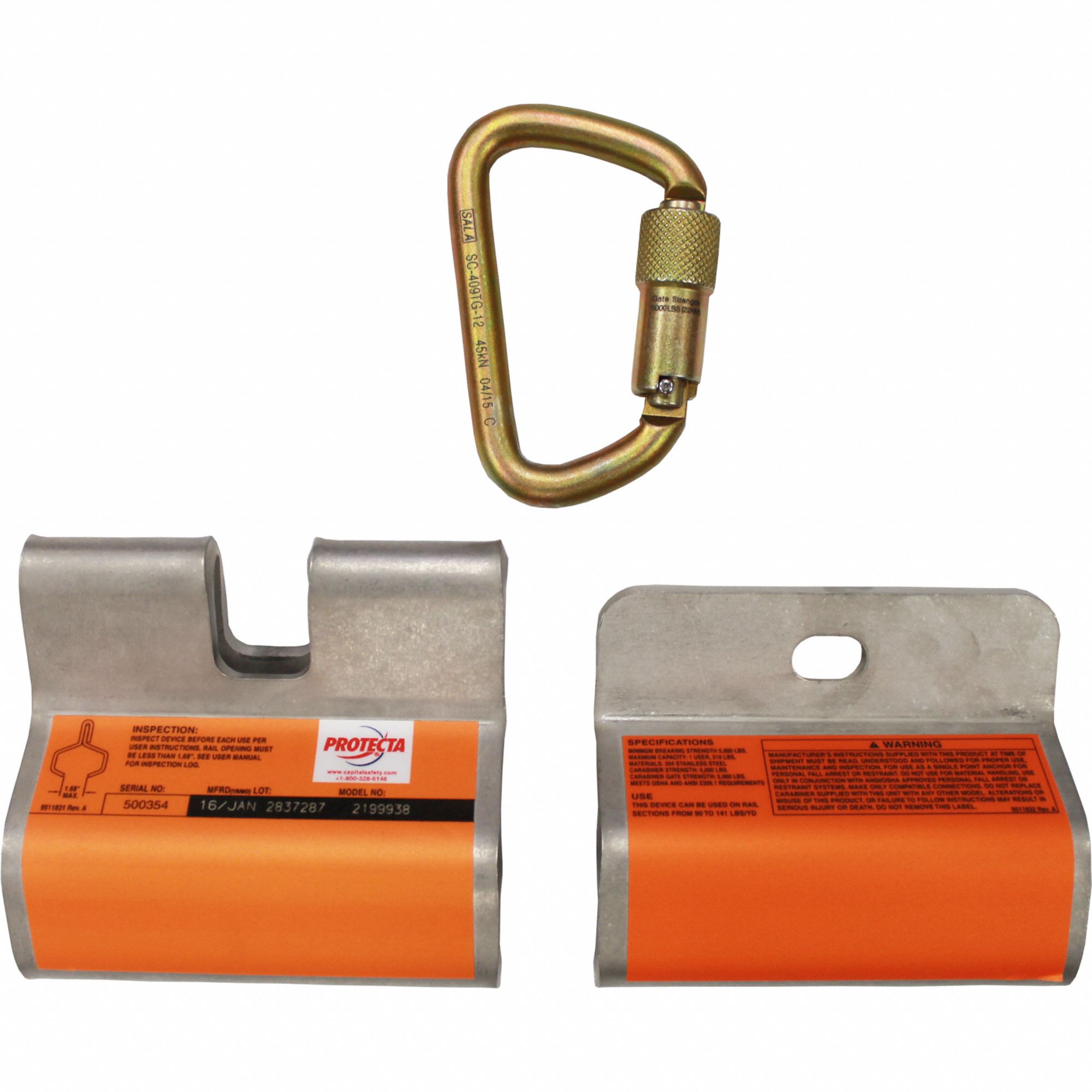 3m Rail Anchor Hi Vis Sliding Beam Clamp Steel 5 000 Lb Tensile Strength 65yh25 Grainger