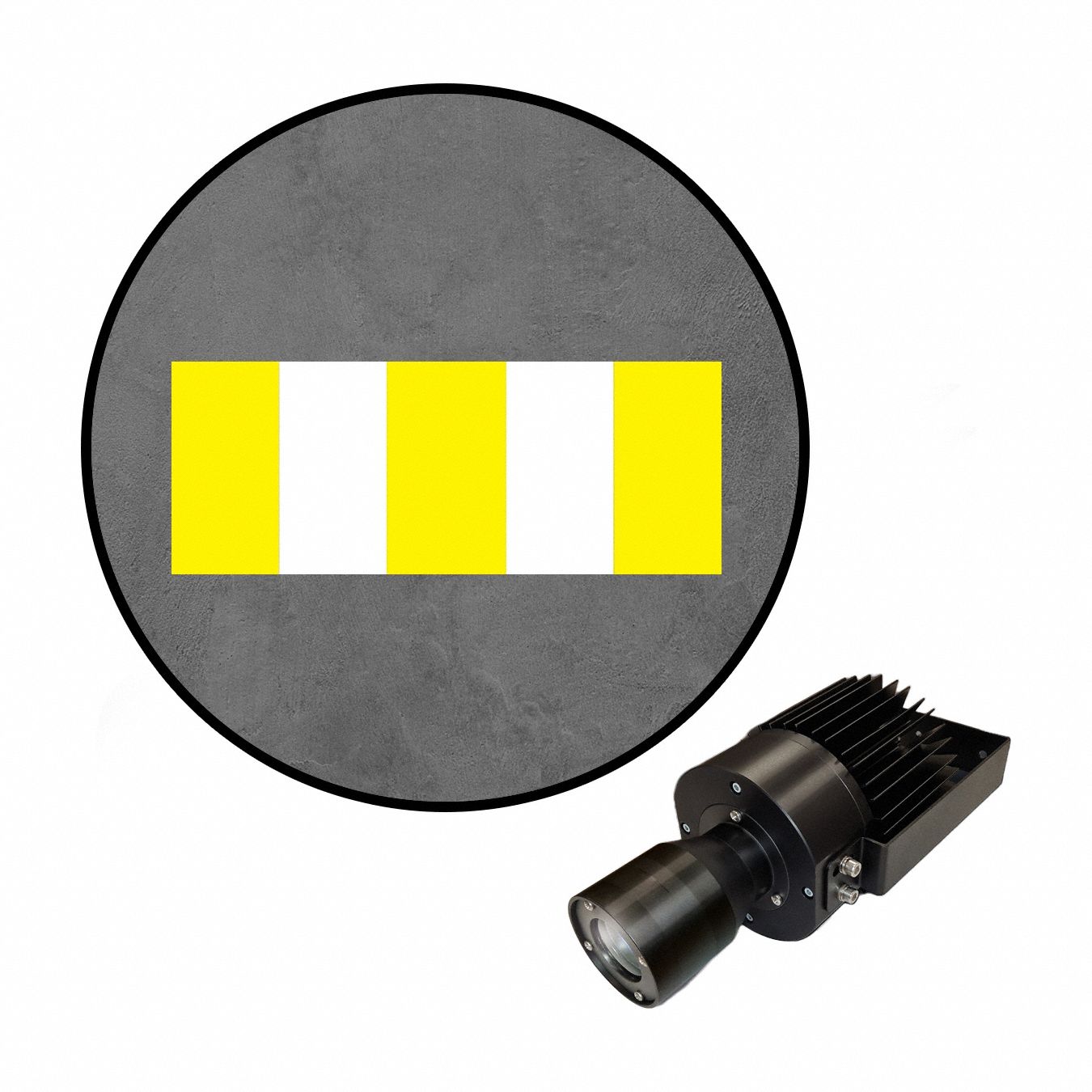 Virtual Safety LED Walkway: Virtual Safety LED Walkway, Yellow/White Stripe