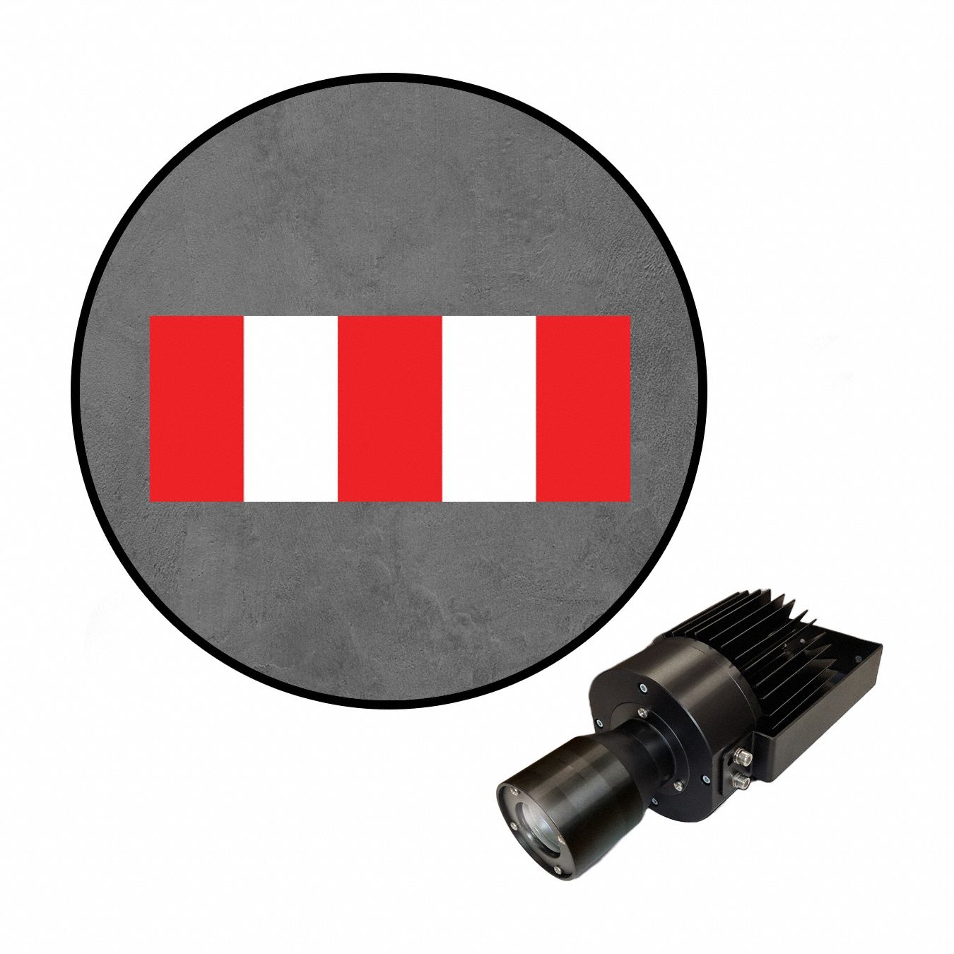 Virtual Safety LED Walkway: Virtual Safety LED Walkway, Red/White Stripe, 50 W