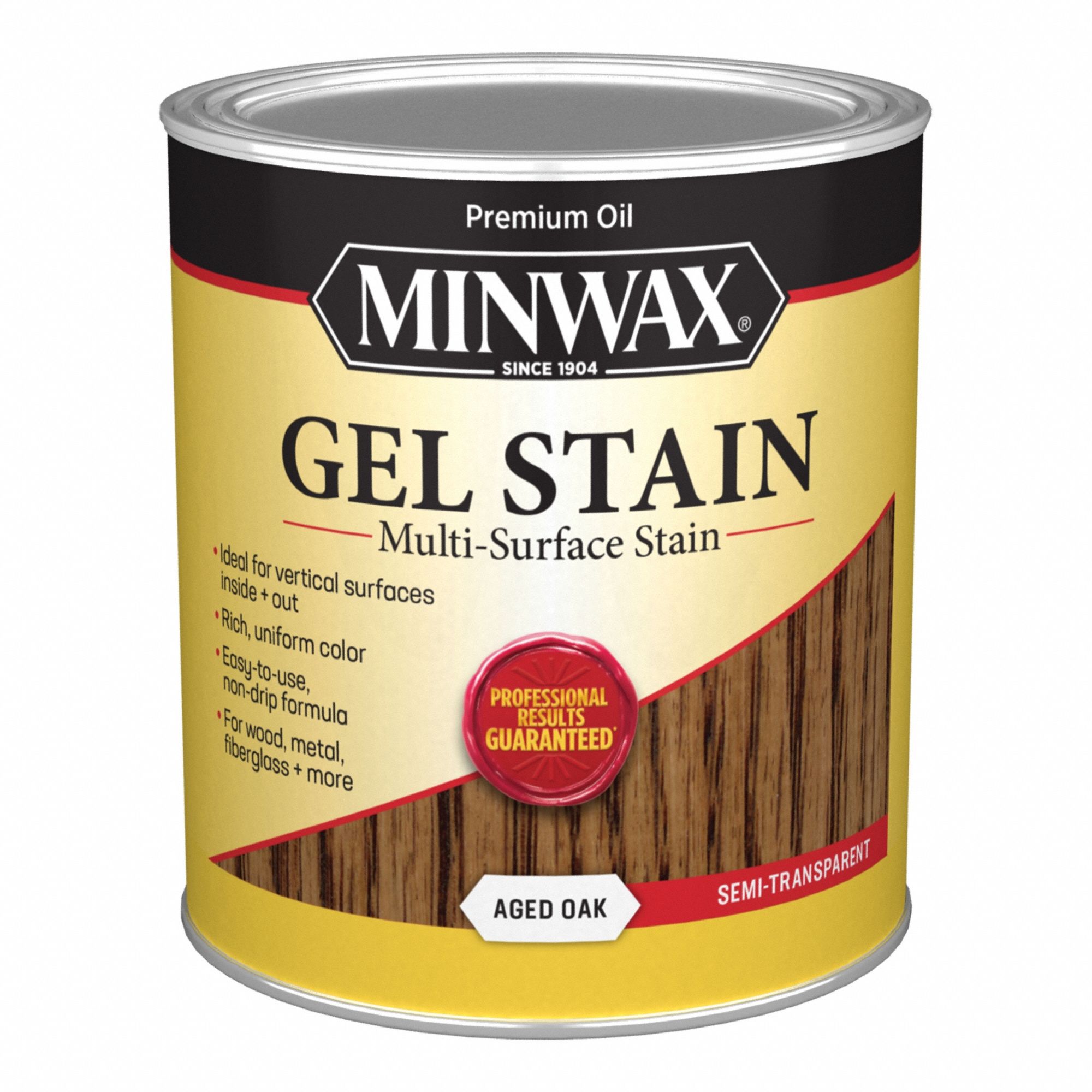 Wood Stain: Wood Stain, Interior, Oil, 1 qt Container Size, Fiberglass/Metal/PVC/Wood, Minwax
