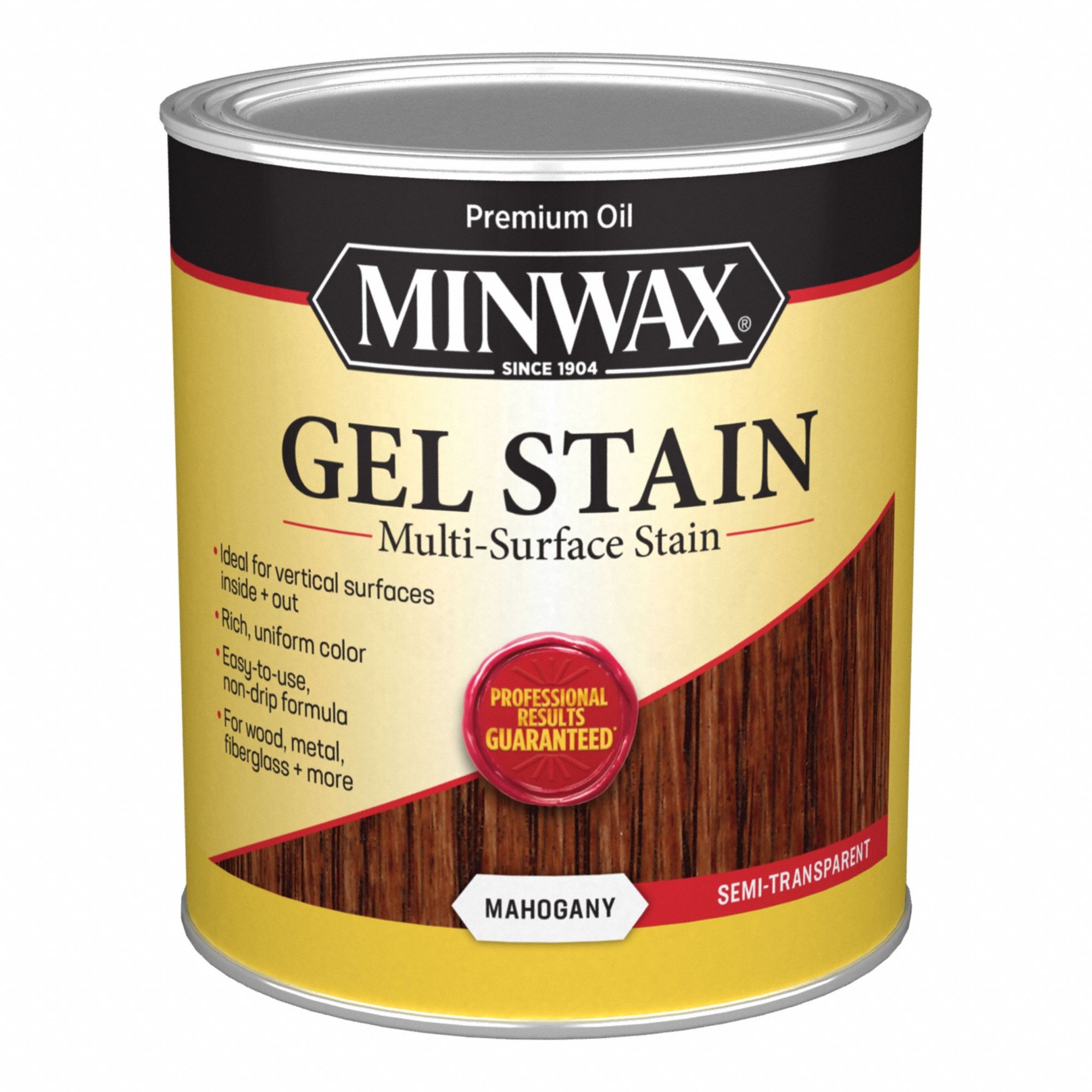 Wood Stain: Wood Stain, Interior, Oil, 1 qt Container Size, Fiberglass/Metal/PVC/Wood, Minwax
