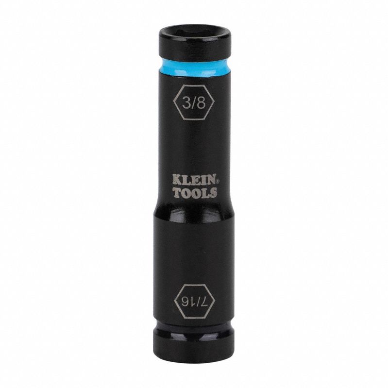 Flip Impact Socket: 1/4 in, 1/2 in Drive Size, SAE, 3/8 in/7/16 in Socket Size, 6-Point