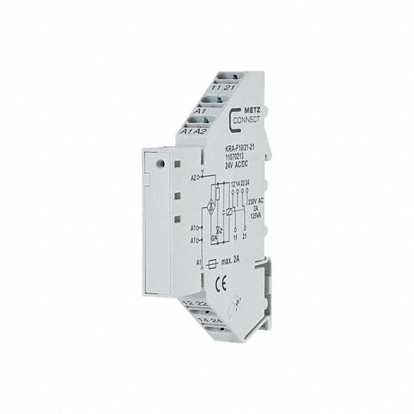 Changeover Contact: DIN Rail Mounting, 1 Outputs, 24V AC/DC, 16 mA Current Rating