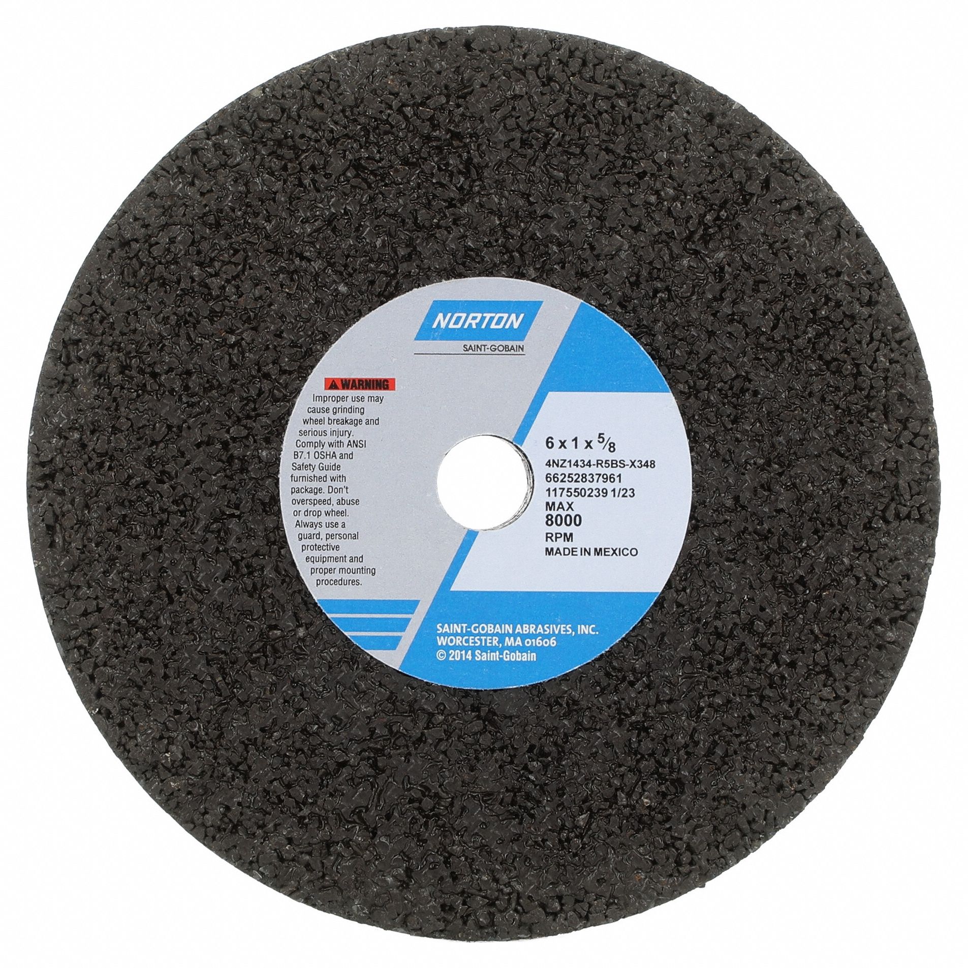 PORTABLE SNAGGING WHEEL, TYPE 1, 6 IN X 1 IN X ⅝ IN, 4NZ1434-R5BS-X348