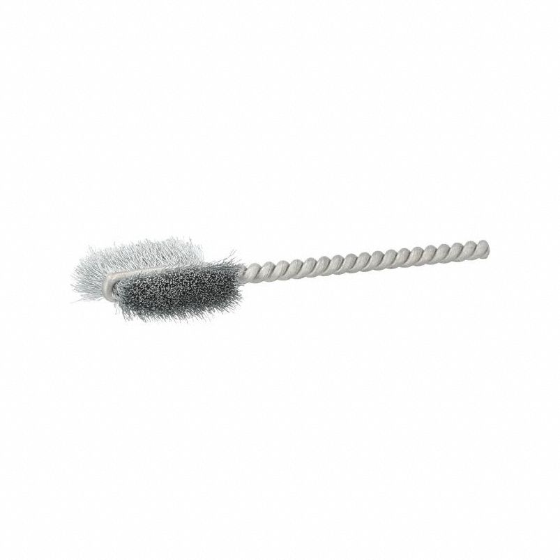 Tube Brush: Single Stem, Carbon Steel, 1/2 in Dia, 0.005 in Fill Dia