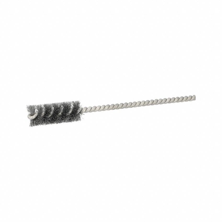 Tube Brush: Single Stem, Carbon Steel, 3/8 in Dia, 0.004 in Fill Dia
