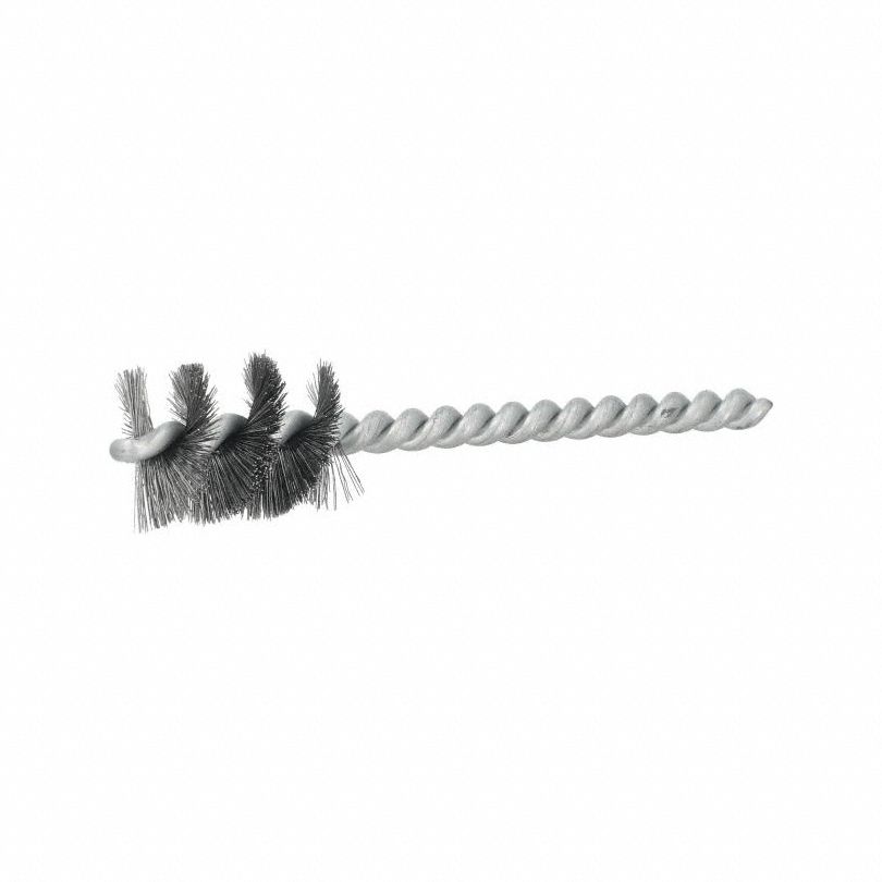 Tube Brush: Single Stem, Carbon Steel, 3/4 in Dia, 0.006 in Fill Dia