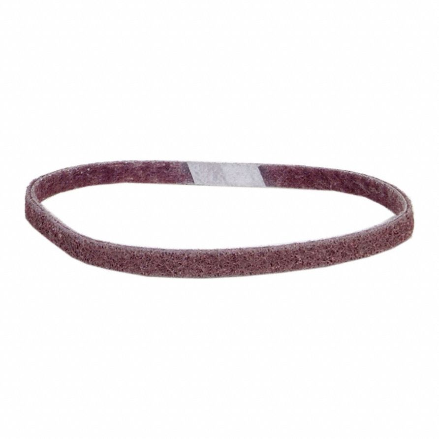 Sanding Belt: 1/4 in W x 18 in L, Aluminum Oxide, Medium, Y Wt Polyester Backing