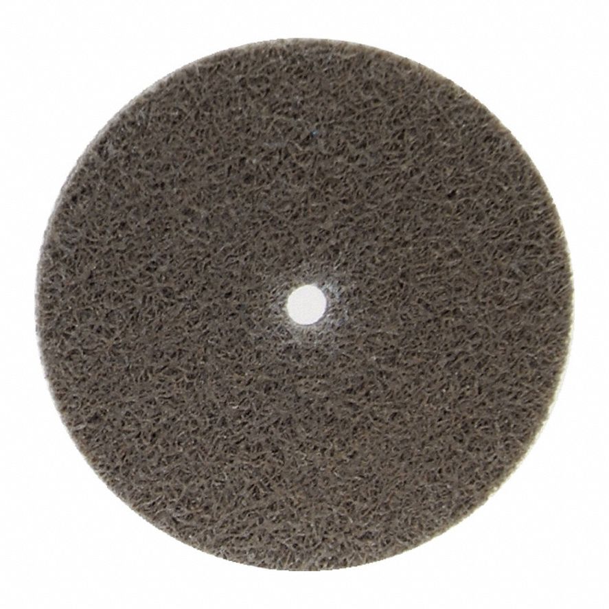 Bond Non Woven Wheel: 3 in Dia x 1/4 in W, 1/4 in Arbor Hole, Aluminum Oxide, Medium, Medium