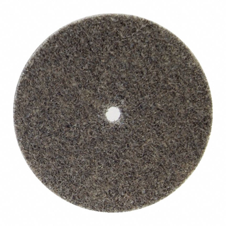 Bond Non Woven Wheel: 3 in Dia x 1/4 in W, 1/4 in Arbor Hole, Aluminum Oxide, Fine, Hard (8)