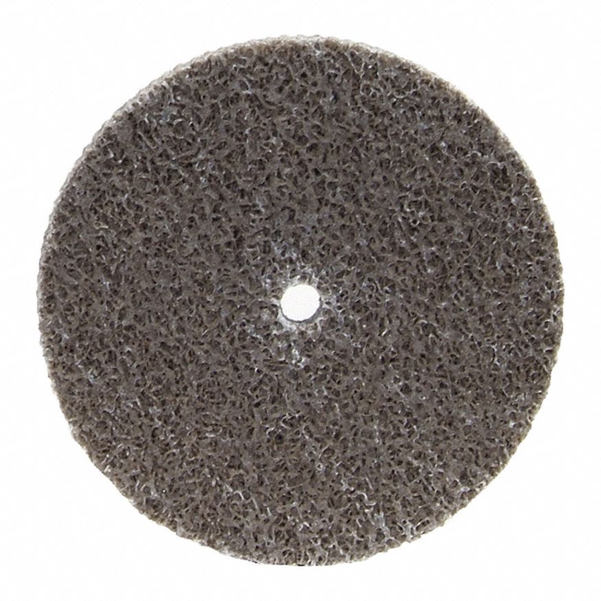 Bond Non Woven Wheel: 3 in Dia x 1/2 in W, 1/4 in Arbor Hole, Aluminum Oxide, Medium, Hard