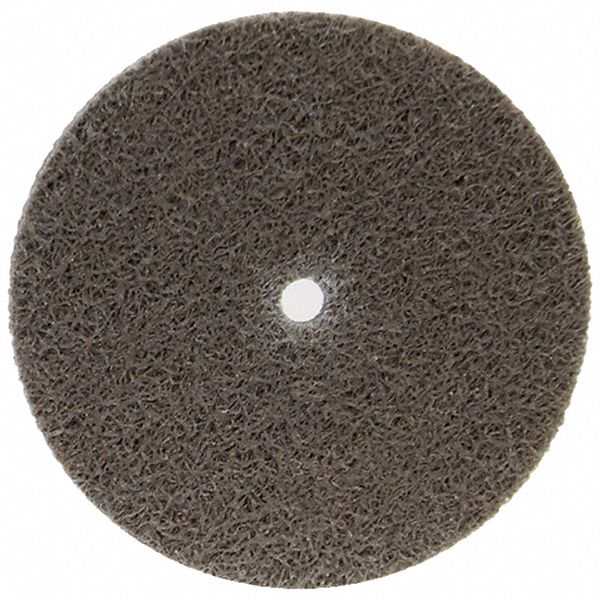 Bond Non Woven Wheel: 3 in Dia x 1/4 in W, 3/8 in Arbor Hole, Aluminum Oxide, Medium, Hard