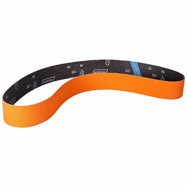 Sanding Belt: 1 in W x 42 in L, Ceramic, 100 Grit, Y Wt Polyester Backing, Blaze R980P