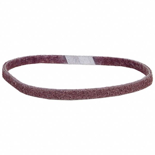 Sanding Belt: 1/4 in W x 24 in L, Aluminum Oxide, Medium, Y Wt Polyester Backing