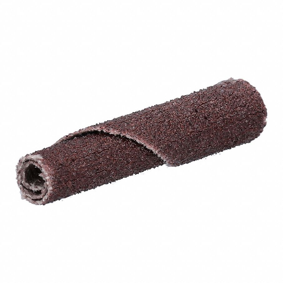 Cartridge Roll: Straight, 1/4 in Dia x 1 1/2 in L, 1/8 in Pilot, Aluminum Oxide, P80 Grit