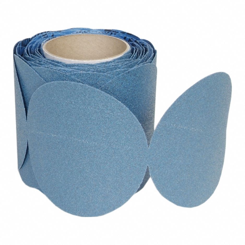 Sanding Disc: 5 in Dia, Non-Vacuum, Zirconia Alumina, 100 Grit, F Wt Paper, BlueFire H822, F