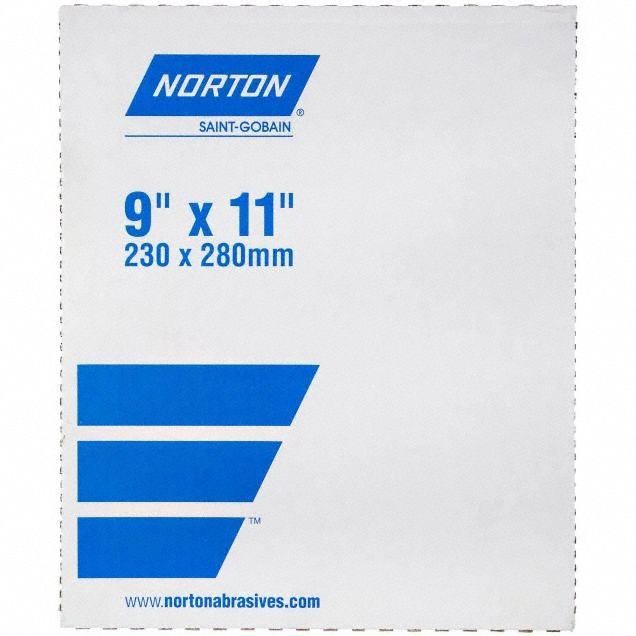 Sanding Sheet: 9 in W x 11 in L, Aluminum Oxide, P320 Grit, J Wt Cotton, R243