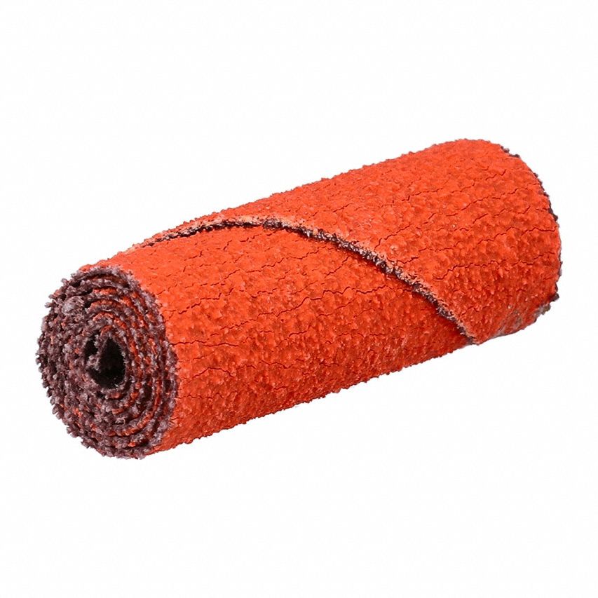 Cartridge Roll: Straight, 1/2 in Dia x 1 1/2 in L, 1/8 in Pilot, Ceramic, 80 Grit, Blaze R920
