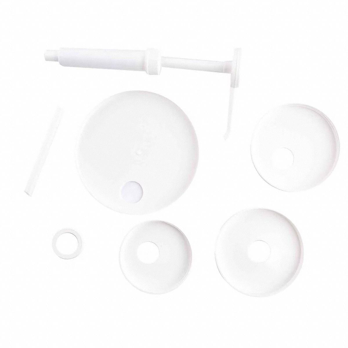 Pump and Lid Kit: White, 8 1/4 in Overall Wd, 1 7/8 in Overall Dp, 662K