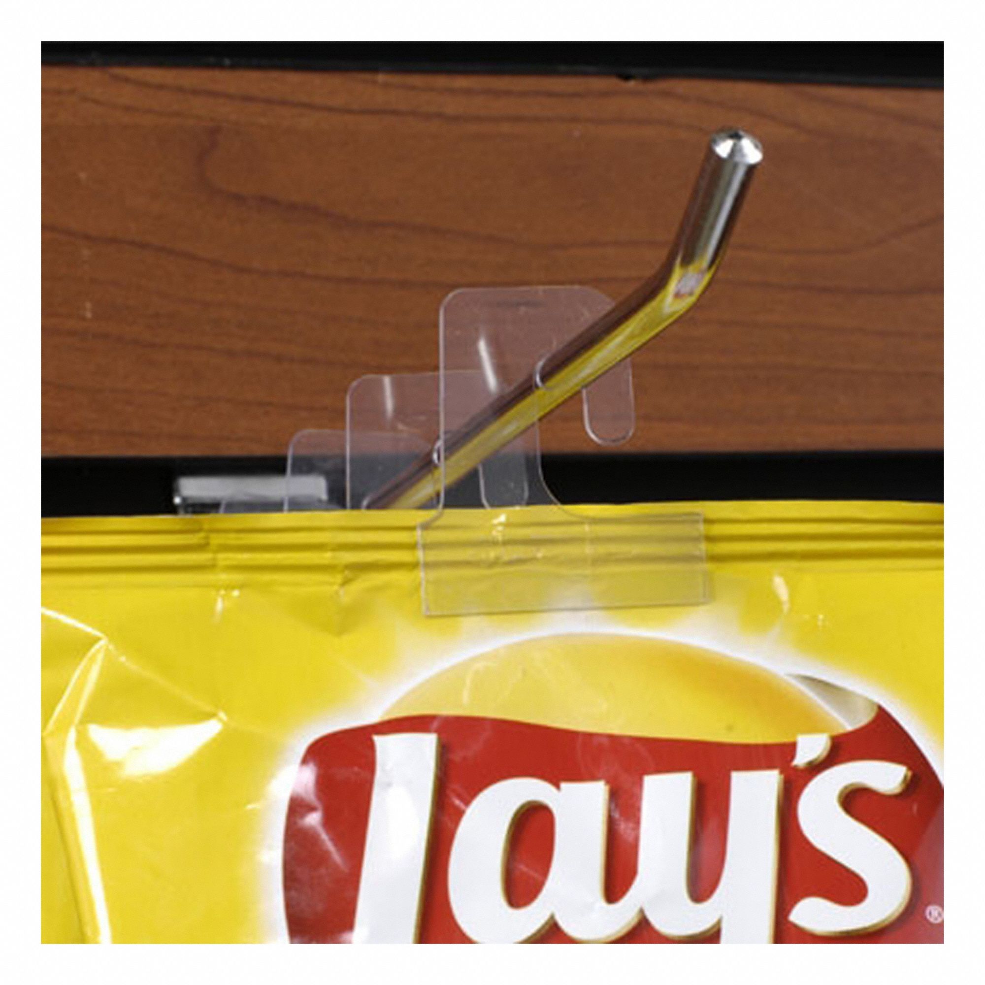 Hang Tab: Hook, Clear, Plastic, Self-Adhesive