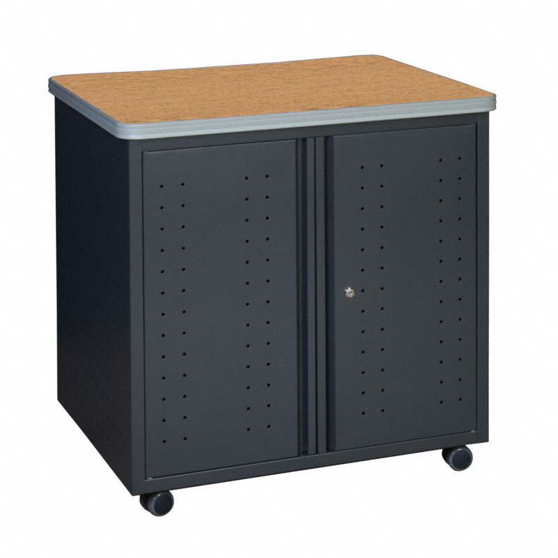Desk Pedestal: Gray, 30 in Overall Ht, 23 1/4 in Overall Dp, 30 in Overall Wd, Steel