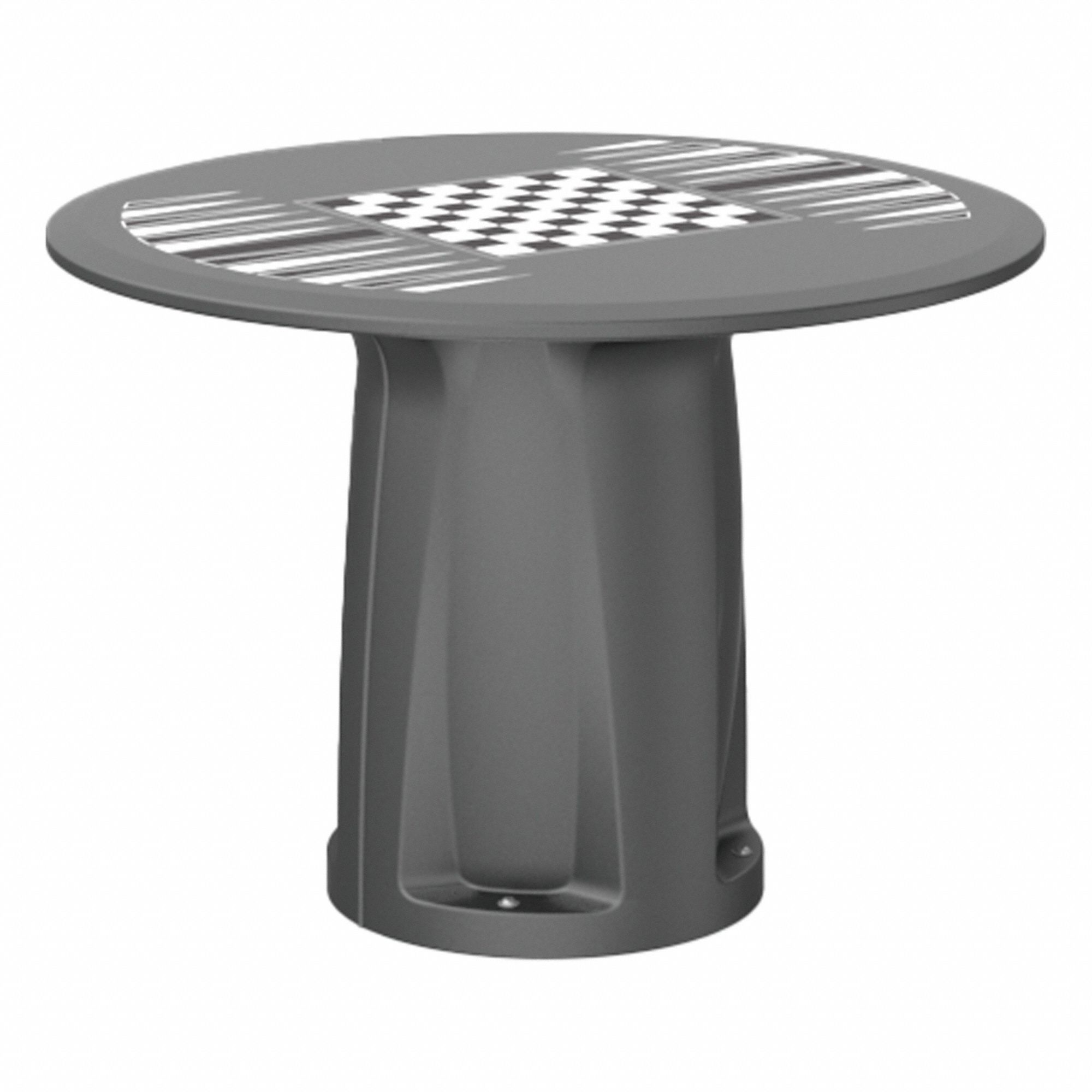 Table: 28 in Overall Ht, 42 in Overall Dia, Game Top Included, Ballast Accepted, Black