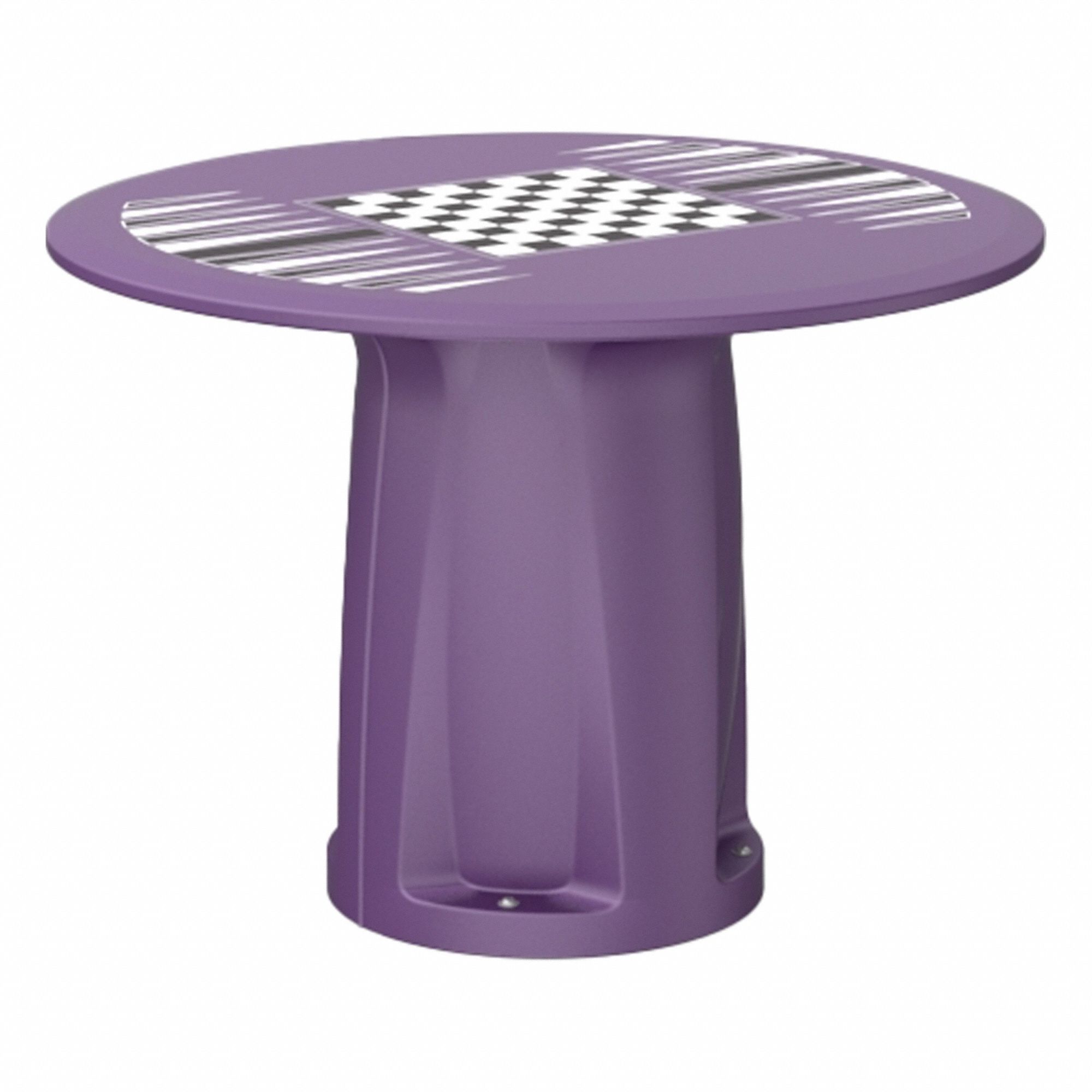 Table: 28 in Overall Ht, 42 in Overall Dia, Game Top Included, Ballast Accepted, Indigo