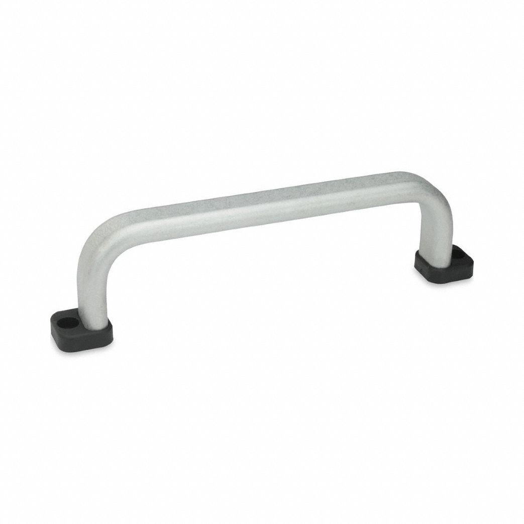 Pull Handle: Unthreaded Holes, Aluminum, Silver, 4.72 in Mounting Hole Center to Center
