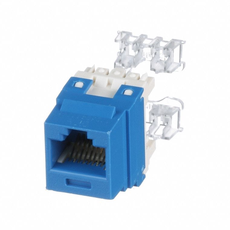 Jack Module: Punch-Down, 1 Ports, Blue, 6, RJ45, Copper, NK688MBU