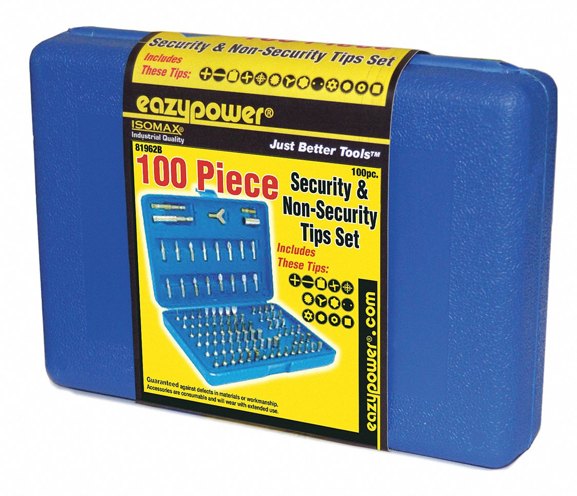 EAZYPOWER, Security Tip Box Assortment,100 pcs. 66AY4081962 Grainger