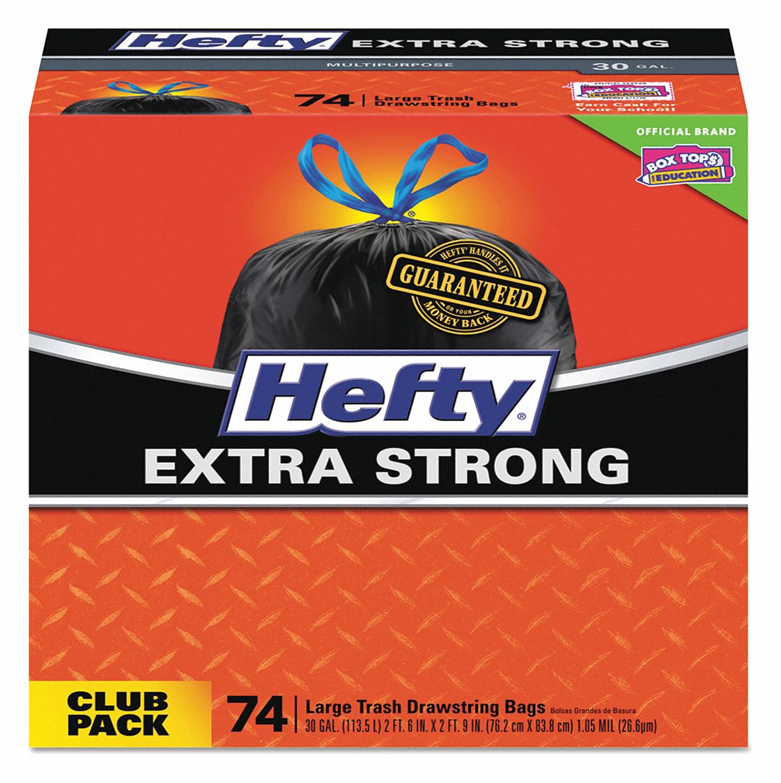 Bag 30 Gal Large Trash Black PK74